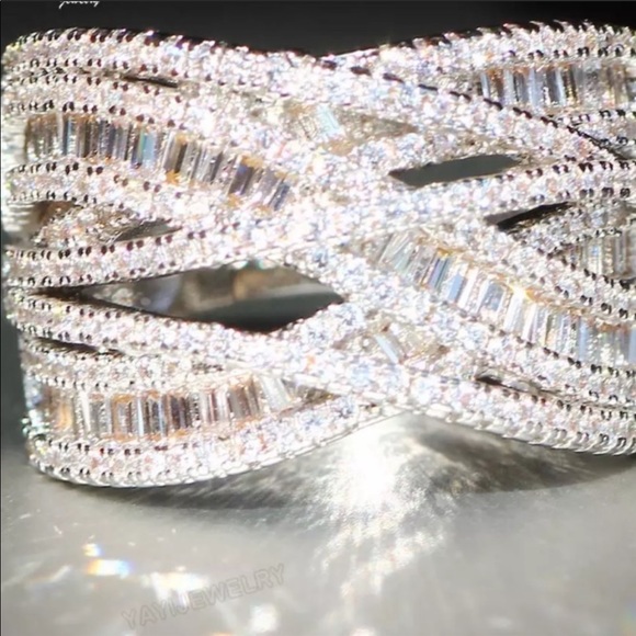 KJANSY Jewelry - Orbital Crossover Statement Ring CZ 925